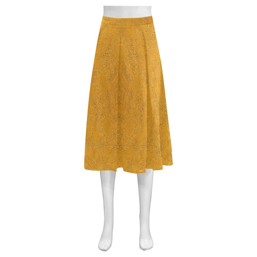 gold 4 Mnemosyne Women's Crepe Skirt (Model D16)
