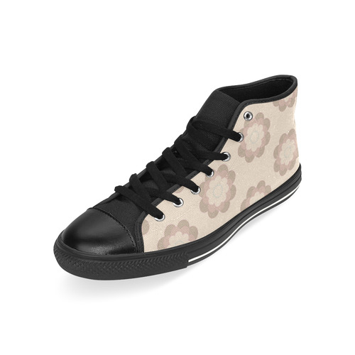 retroflower-01 High Top Canvas Women's Shoes/Large Size (Model 017)