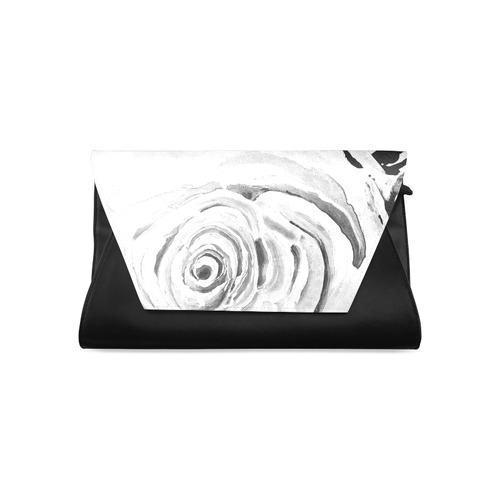 ROSES ARE PINK black and White Clutch Bag (Model 1630)