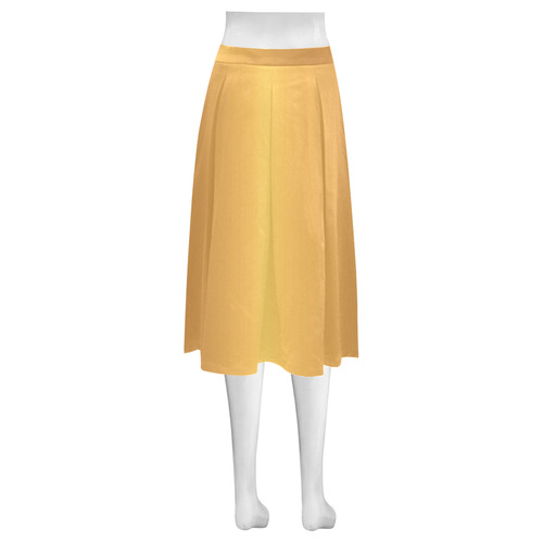 gold 1 Mnemosyne Women's Crepe Skirt (Model D16)