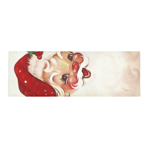 A cute vintage Santa Claus with a mistletoe Area Rug 9'6''x3'3''