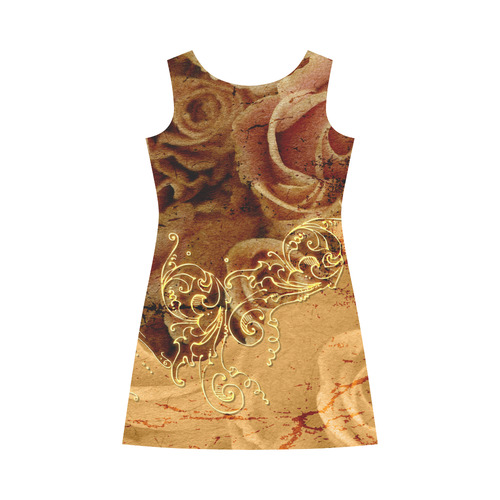 Wonderful vintage design with roses Bateau A-Line Skirt (D21)