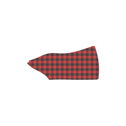 LUMBERJACK Squares Fabric - red black Slip-on Canvas Shoes for Men/Large Size (Model 019)