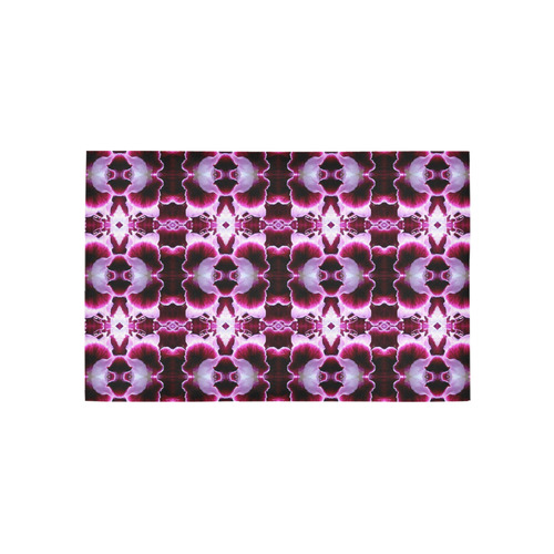 Purple White Flower Abstract Pattern Area Rug 5'x3'3''