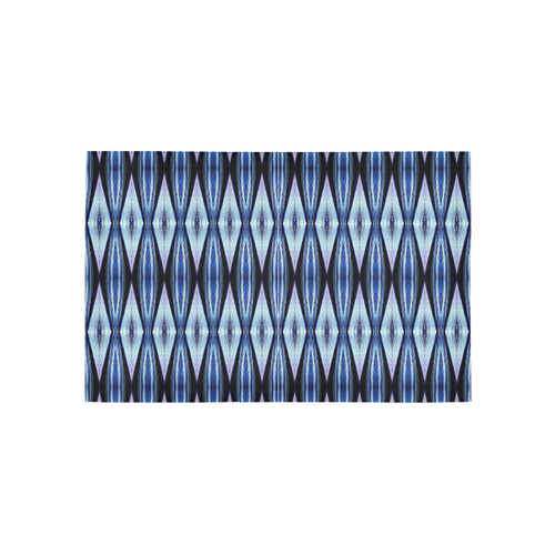 Blue White Diamond Pattern Area Rug 5'x3'3''