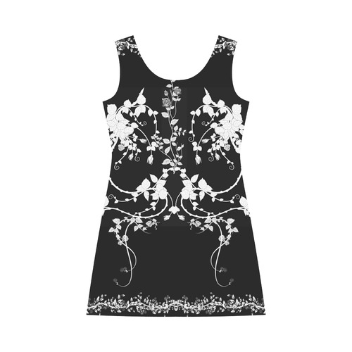 Roses in black and white Bateau A-Line Skirt (D21)