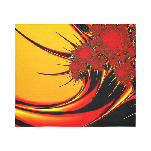 Fractal Sunflowers Floral Abstract Art Cotton Linen Wall Tapestry 60"x 51"