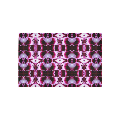 Purple White Flower Abstract Pattern Area Rug 5'x3'3''