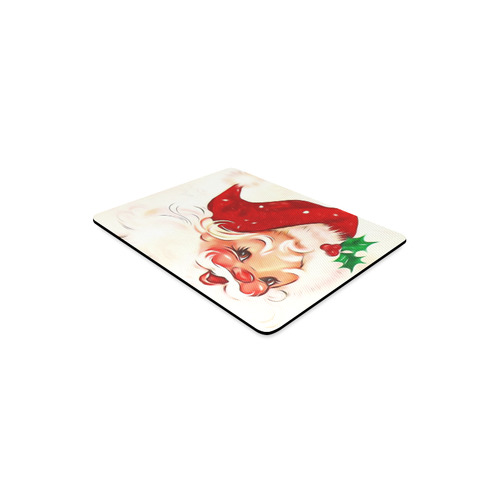 A cute vintage Santa Claus with a mistletoe Rectangle Mousepad