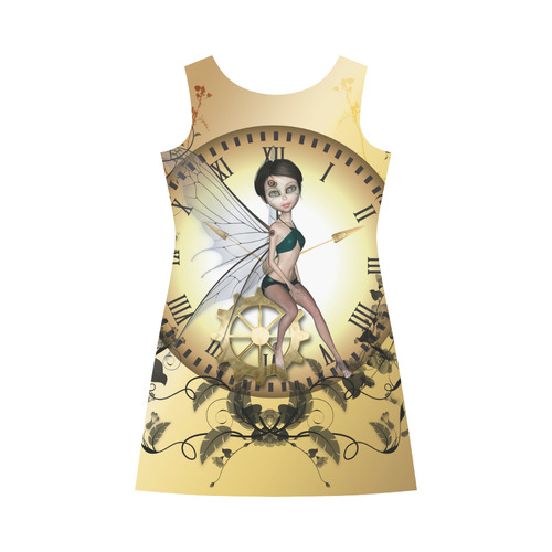 Steampunk, wonderful fairy, clocks and gears Bateau A-Line Skirt (D21)