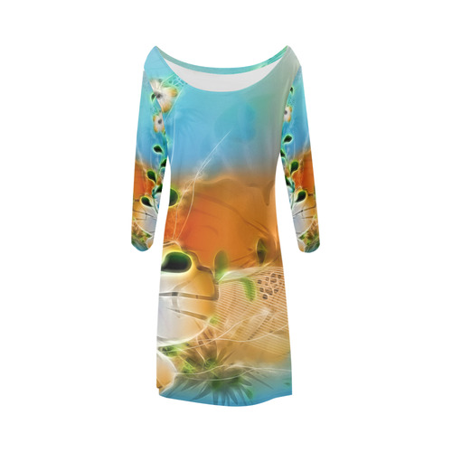 Wonderful glowing flowers Bateau A-Line Skirt (D21)