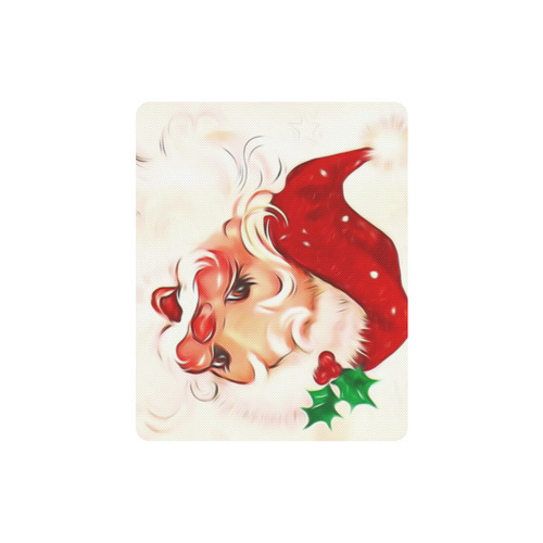 A cute vintage Santa Claus with a mistletoe Rectangle Mousepad
