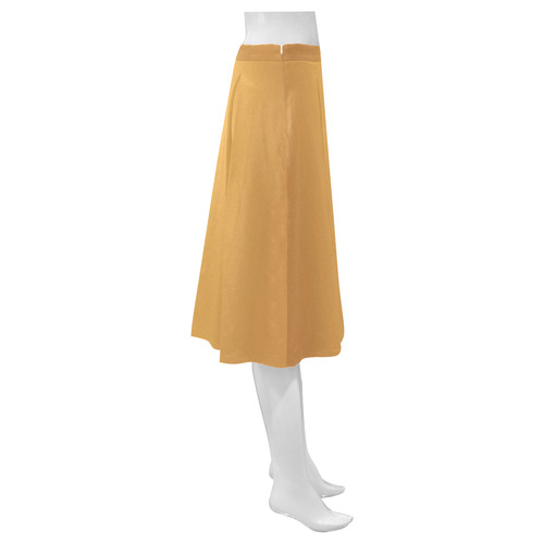 gold 1 Mnemosyne Women's Crepe Skirt (Model D16)