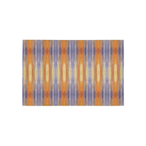Gray Orange Stripes Pattern Area Rug 5'x3'3''