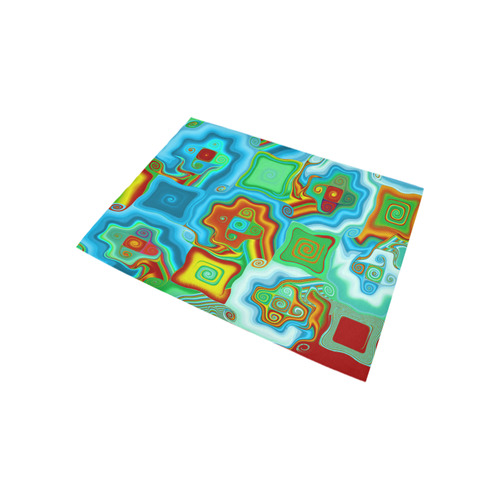 Mosaic Puzzle Cool Abstract Fractal Art Area Rug 5'3''x4'