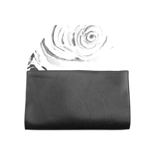 ROSES ARE PINK black and White Clutch Bag (Model 1630)