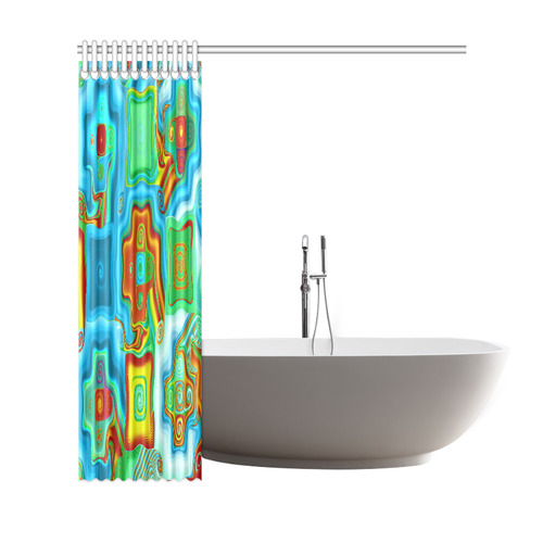 Red Blue Green Cool Colorful Fractal Mosaic Shower Curtain 69"x72"