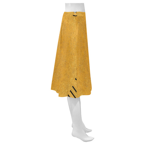 gold 4 Mnemosyne Women's Crepe Skirt (Model D16)