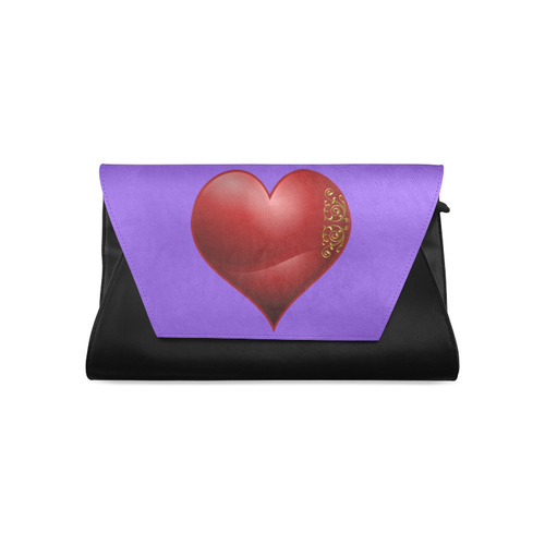 Heart Symbol Casino Poker Card Shape Clutch Bag (Model 1630)