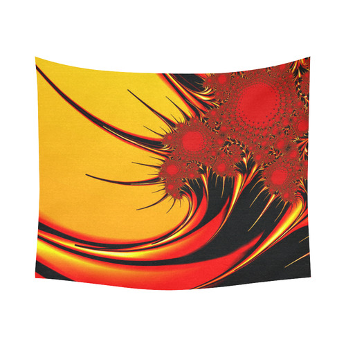 Fractal Sunflowers Floral Abstract Art Cotton Linen Wall Tapestry 60"x 51"