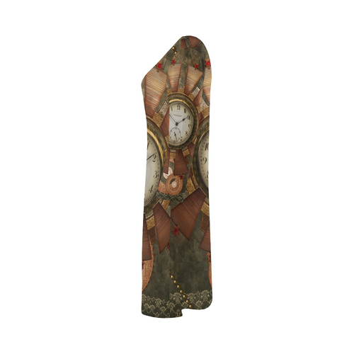 Steampunk, wonderful clocks in noble design Bateau A-Line Skirt (D21)