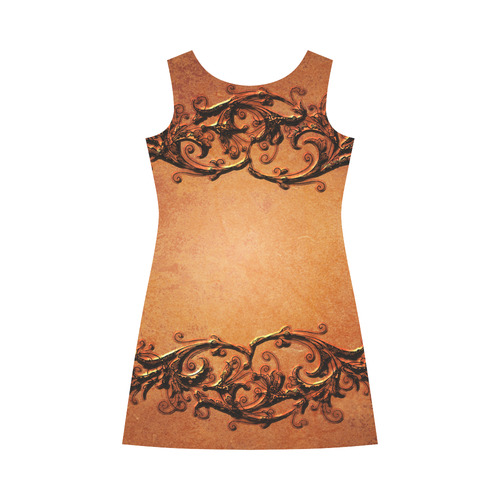 Decorative vintage design and floral elements Bateau A-Line Skirt (D21)