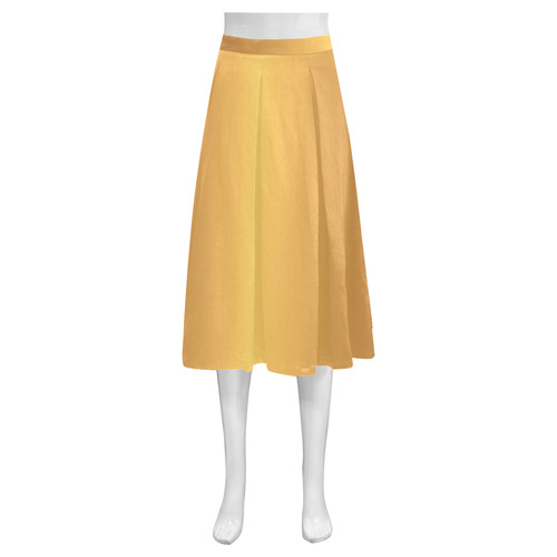 gold 1 Mnemosyne Women's Crepe Skirt (Model D16)