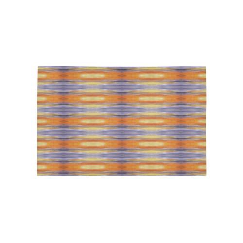 Gray Orange Stripes Pattern Area Rug 5'x3'3''