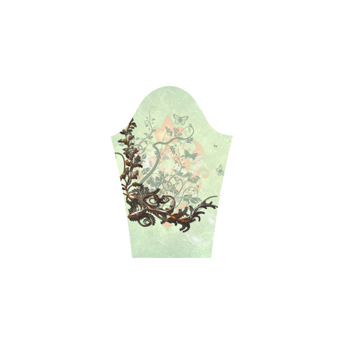 Flower power on soft green background Bateau A-Line Skirt (D21)