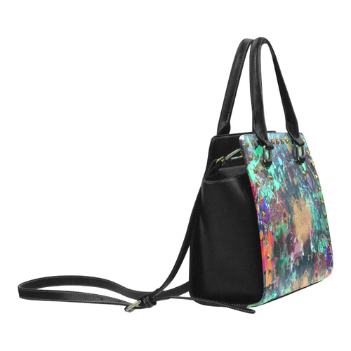 Graffiti Wall and Paint Splatter Rivet Shoulder Handbag (Model 1645)