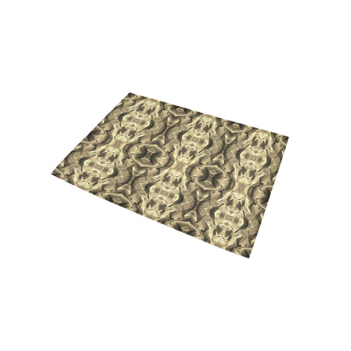 Gold Fabric Pattern Design Area Rug 5'x3'3''