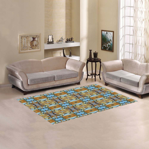 Columns Stone Pattern Area Rug 5'x3'3''