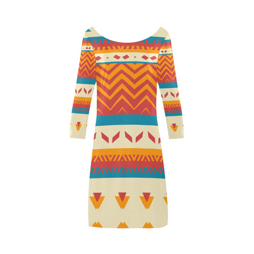 Tribal shapes Bateau A-Line Skirt (D21)