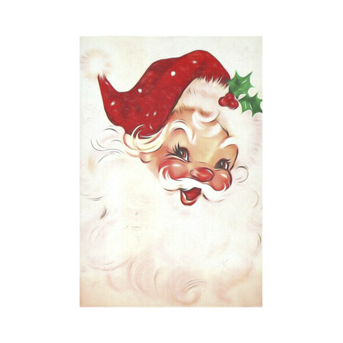 A cute vintage Santa Claus with a mistletoe Cotton Linen Wall Tapestry 60"x 90"