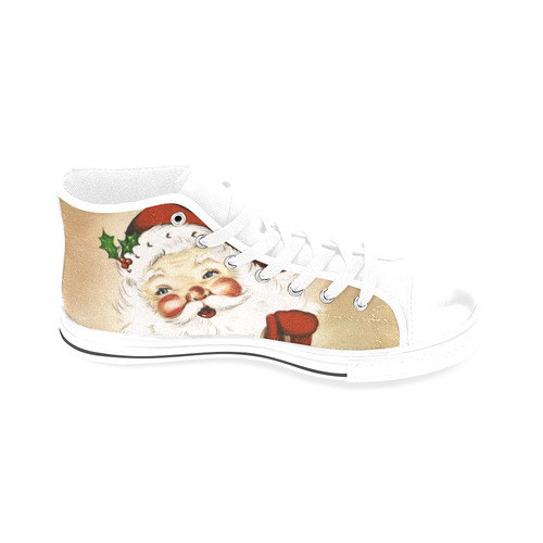 A cute Santa Claus with a mistletoe and a latern Men’s Classic High Top Canvas Shoes /Large Size (Model 017)