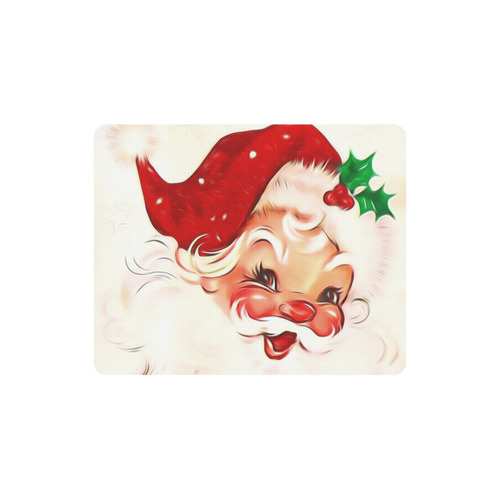 A cute vintage Santa Claus with a mistletoe Rectangle Mousepad
