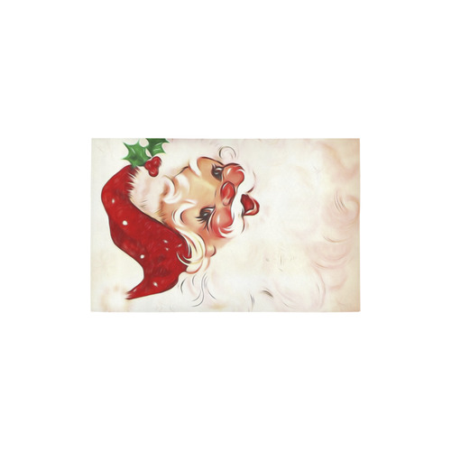 A cute vintage Santa Claus with a mistletoe Area Rug 2'7"x 1'8‘’