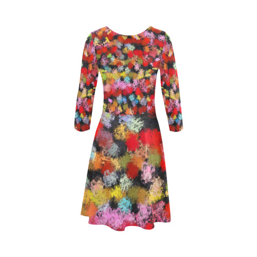 Colorful paint strokes 3/4 Sleeve Sundress (D23)