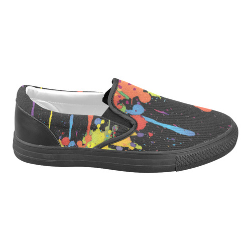Crazy multicolored running SPLASHES Slip-on Canvas Shoes for Men/Large Size (Model 019)