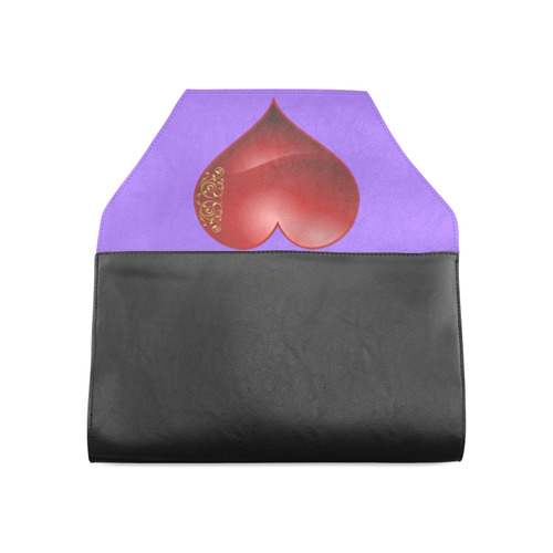 Heart Symbol Casino Poker Card Shape Clutch Bag (Model 1630)