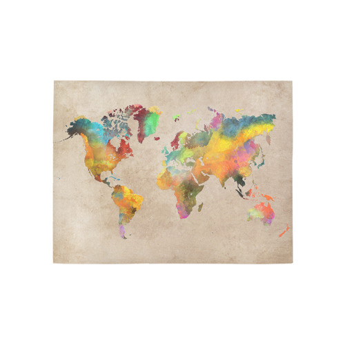 world map 17 Area Rug 5'3''x4'