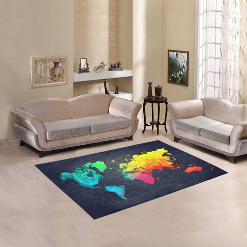 world map Area Rug 5'3''x4'