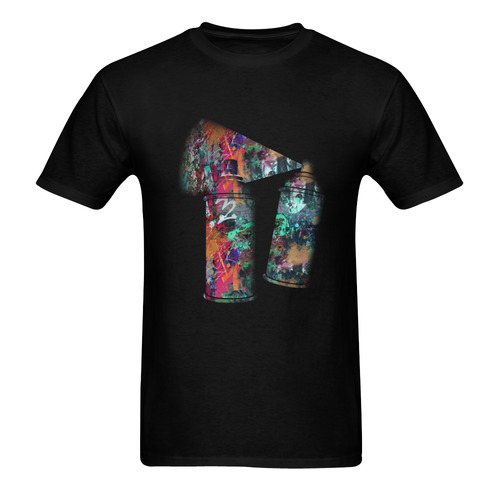 Graffiti and Paint Splatter Two Spray Cans Men's T-Shirt in USA Size (Two Sides Printing)