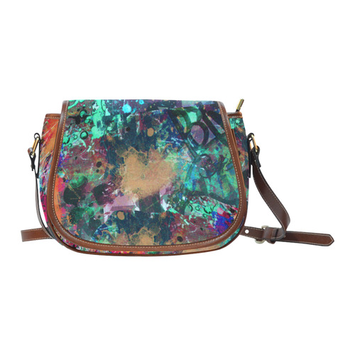 Graffiti Wall and Paint Splatter Saddle Bag/Small (Model 1649) Full Customization