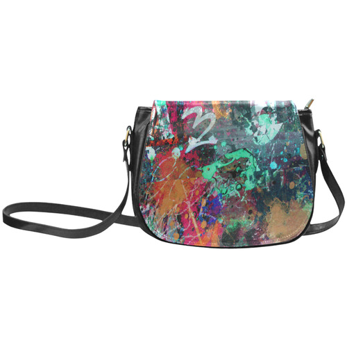 Graffiti Wall and Paint Splatter Classic Saddle Bag/Small (Model 1648)