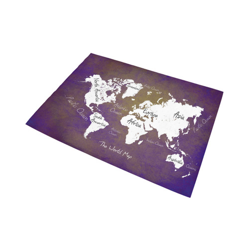 world map Area Rug7'x5'