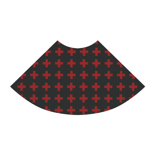 Crosses Punk Rock Pattern red crosses black Atalanta Sundress (Model D04)