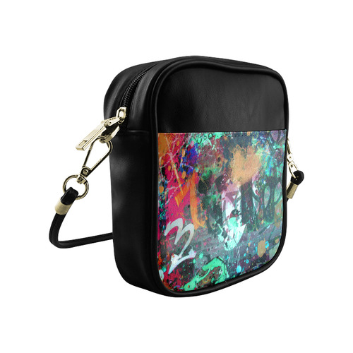 Graffiti Wall and Paint Splatter Sling Bag (Model 1627)