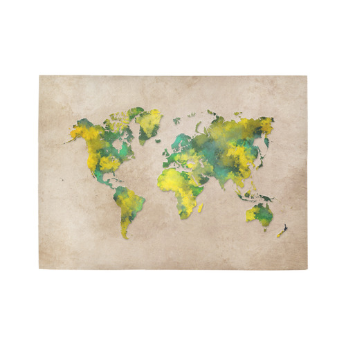 world map 11 Area Rug7'x5'