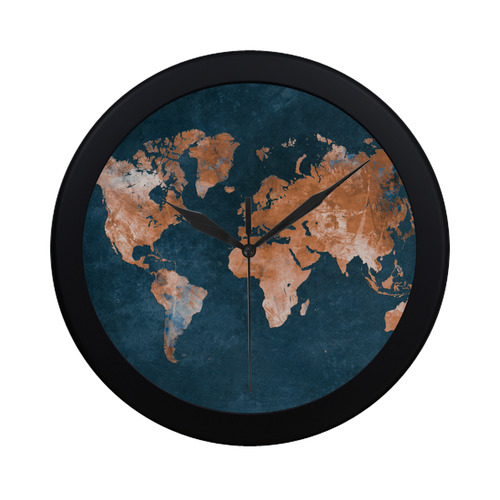 world map Circular Plastic Wall clock